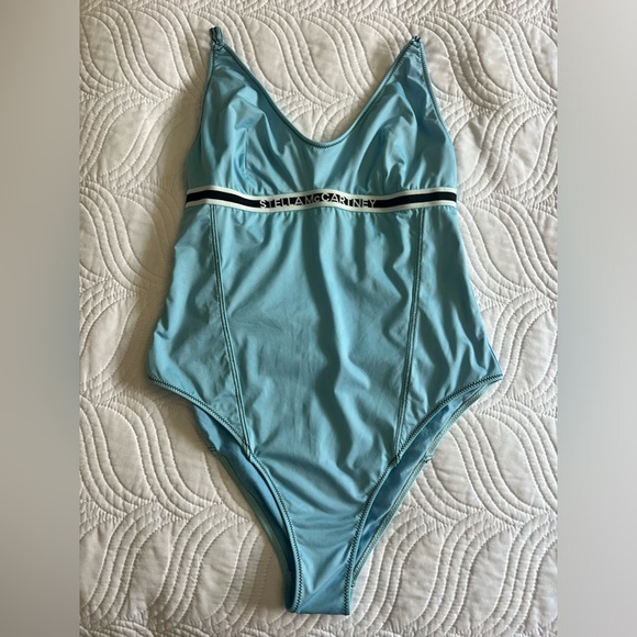 Authentic, blue Stella McCartney one piece swimsuit, no tag, but size Medium. - Picture 8 of 10
